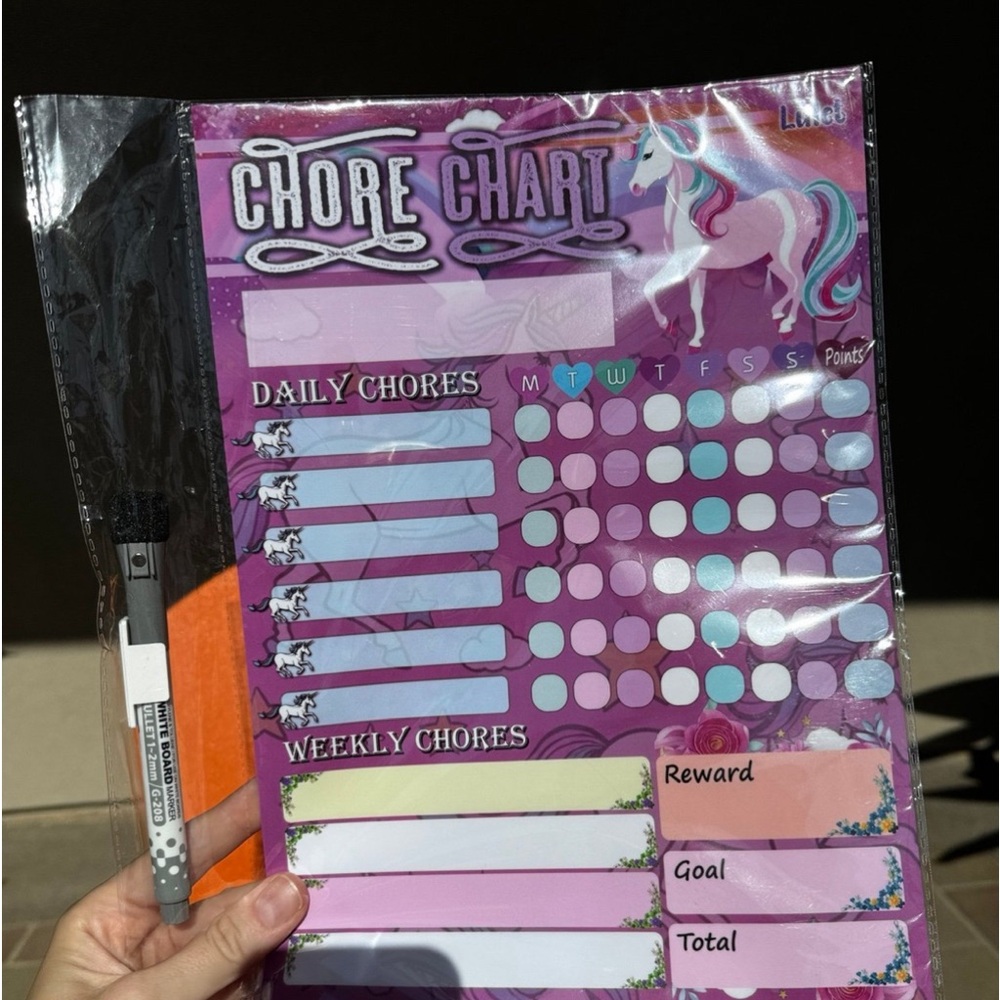 Chore chart can stick to any Smooth surfaces and restick, great quality,